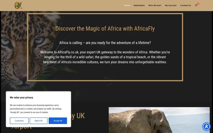 Screenshot di africafly.co.uk