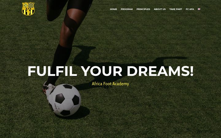 Screenshot of africafootacademy.com