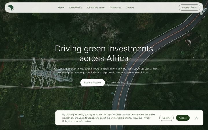 Screenshot of africagogreenfund.com