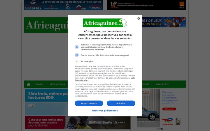 Screenshot of africaguinee.com