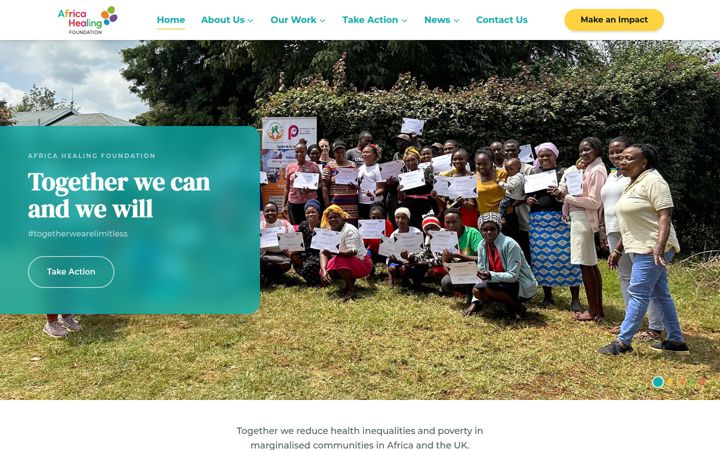 Screenshot of africahealingfoundation.org