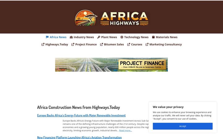 Screenshot di africahighways.com