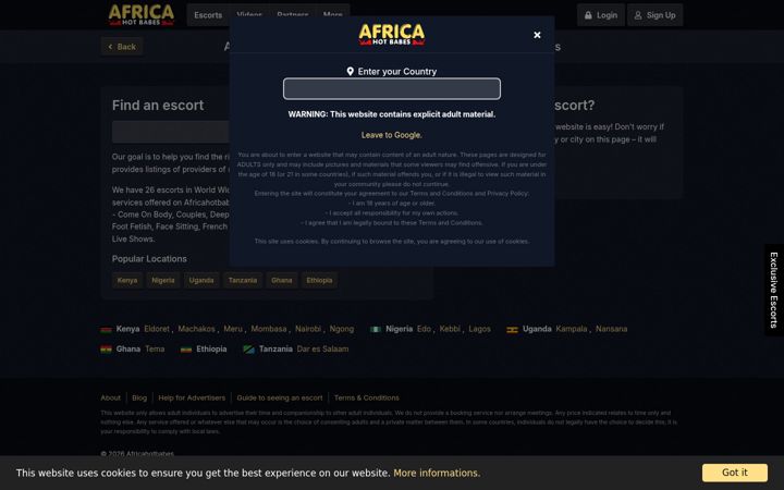 Screenshot of africahotbabes.com