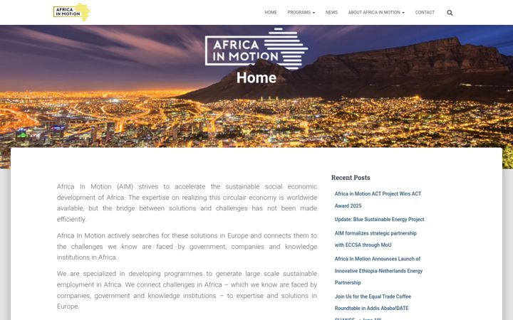 Screenshot di africainmotion.nl