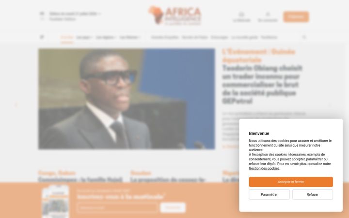 Screenshot of africaintelligence.fr