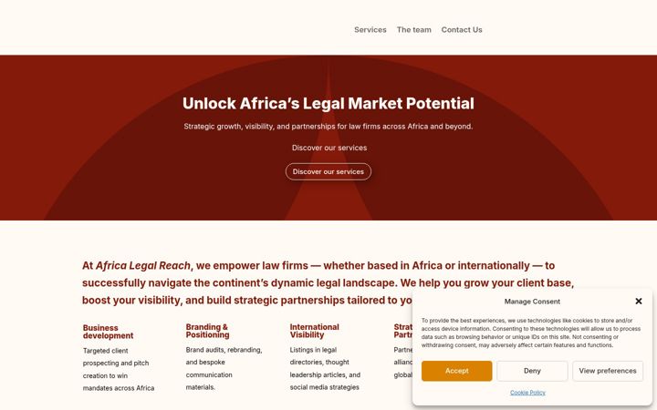 Screenshot di africalegalreach.com