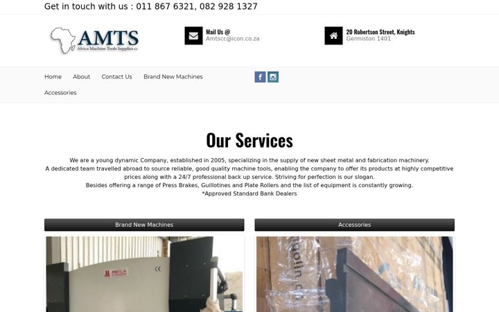Screenshot of africamachinetools.co.za