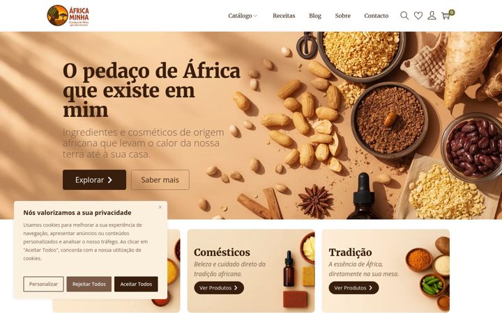 Skärmbild av africaminha.com