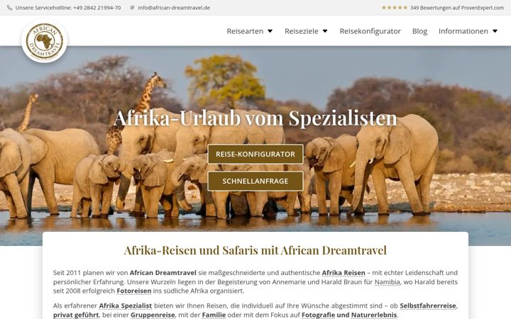 Screenshot of african-dreamtravel.de
