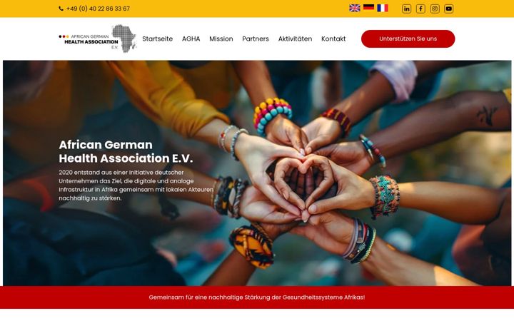 Screenshot of african-german-health-association.de