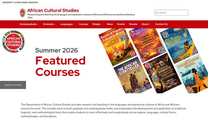 Screenshot of african.wisc.edu