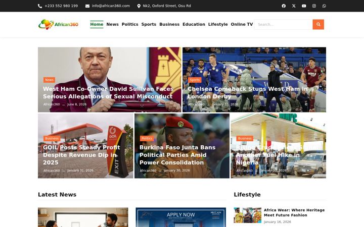 Screenshot of african360.com