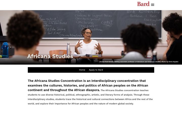 Screenshot of africana.bard.edu