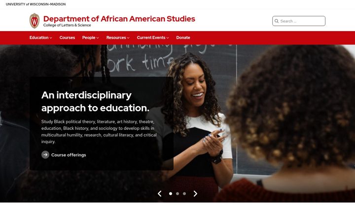 Screenshot of africanamericanstudies.wisc.edu
