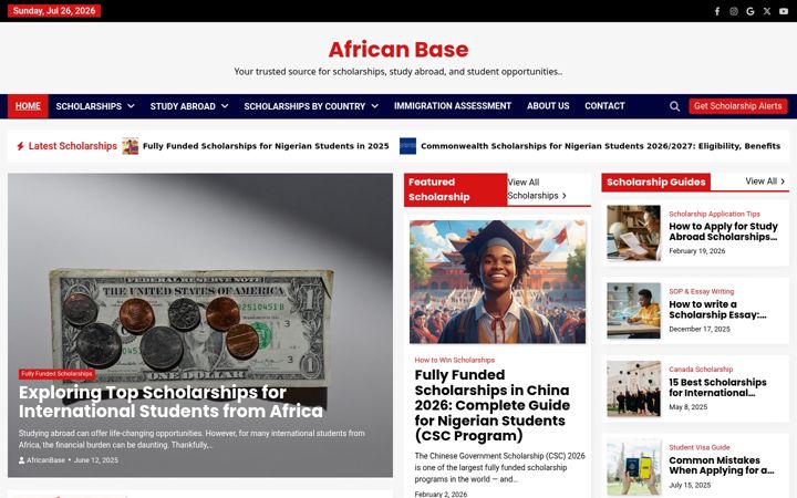 Screenshot of africanbase.com.ng