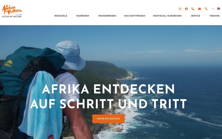 Captura de pantalla de africanbikers.de