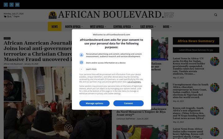 Screenshot of africanboulevard.com