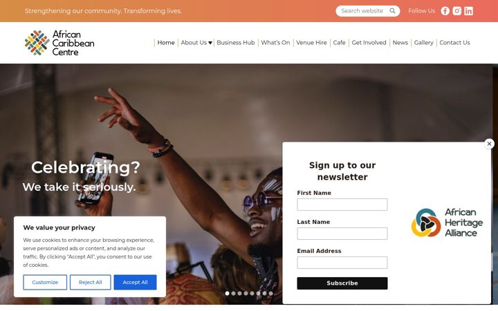 Screenshot von africancaribbeancentre.uk
