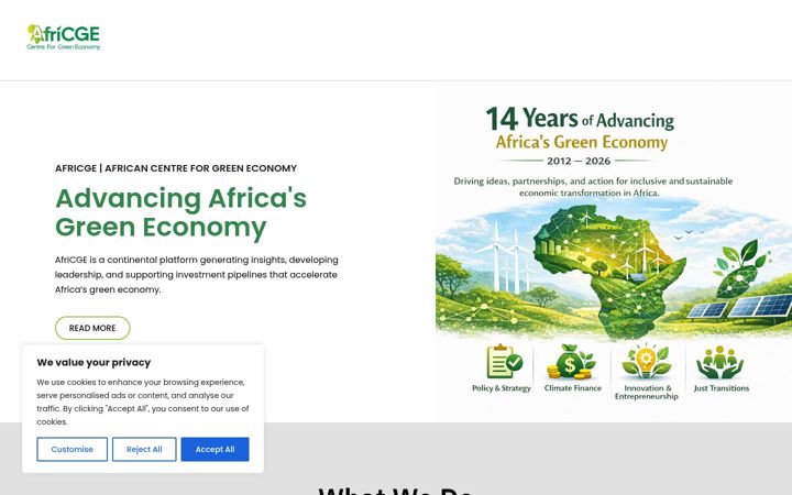 Posnetek zaslona africancentre.org