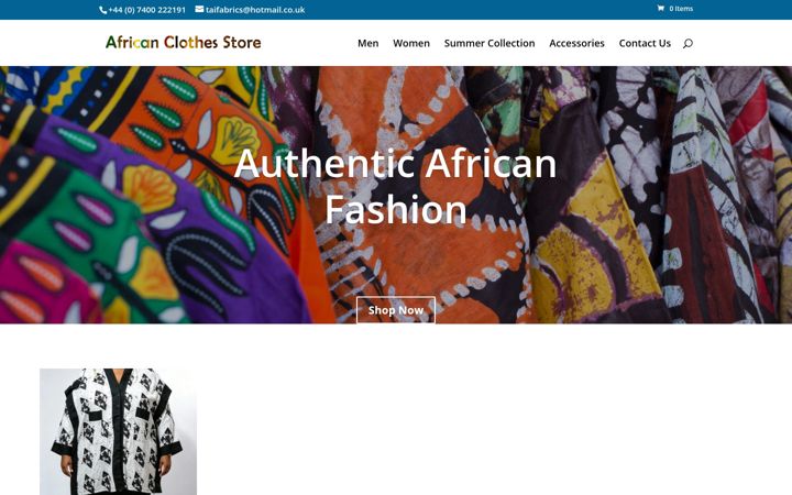 Screenshot von africanclothesstore.com