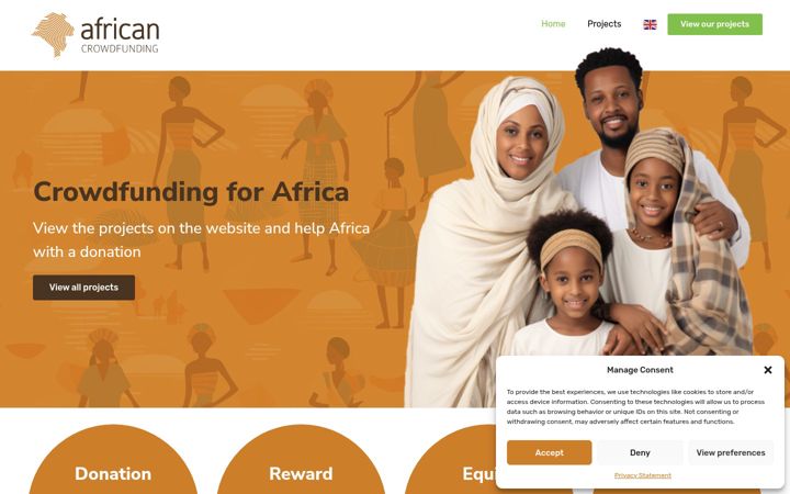 Screenshot of africancrowdfunding.com