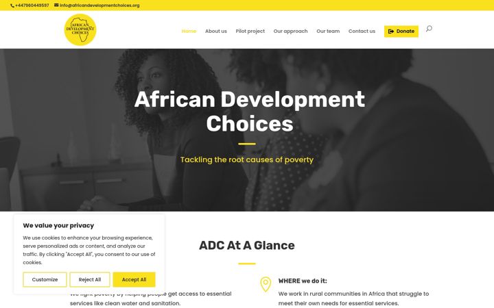 Posnetek zaslona africandevelopmentchoices.org