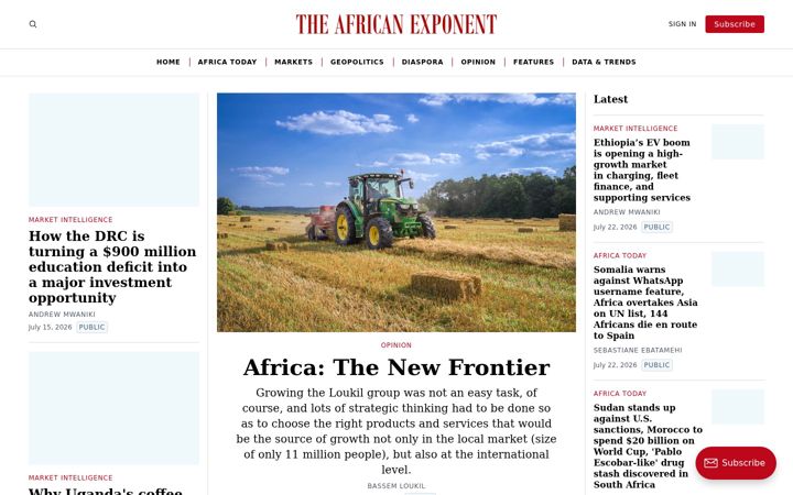 Screenshot του africanexponent.com