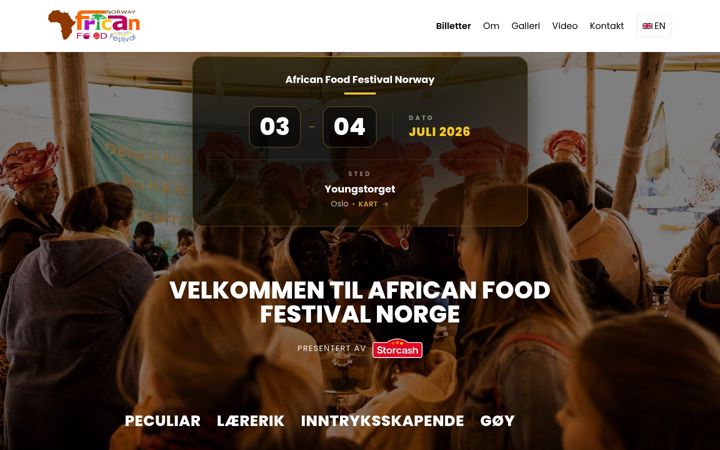 Screenshot of africanfoodfestivalnorway.no