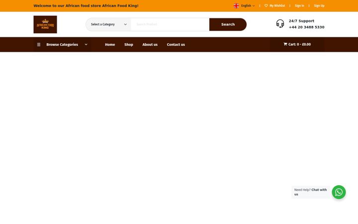Screenshot του africanfoodking.com