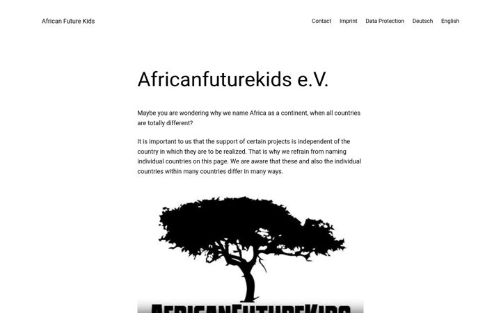 Screenshot of africanfuturekids.de
