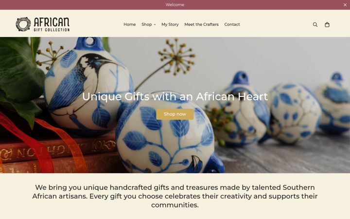 Screenshot of africangiftcollection.com