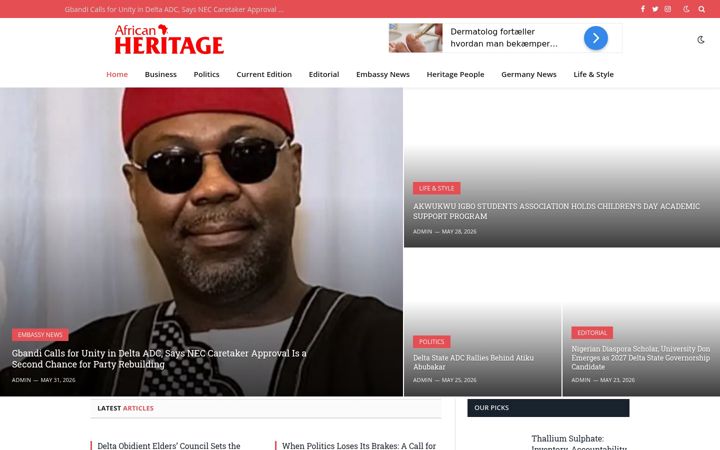 Screenshot of africanheritagemagazine.de
