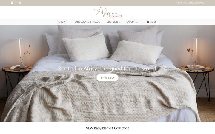 Képernyőkép: africanjacquard.com