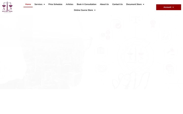 Screenshot of africanlegal.co.za