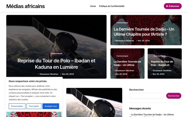 Screenshot of africanmedia.africa
