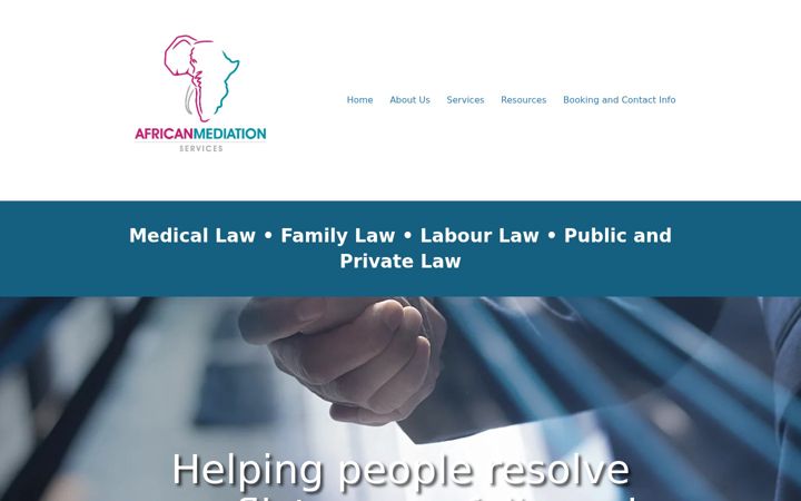 Screenshot of africanmediation.co.za