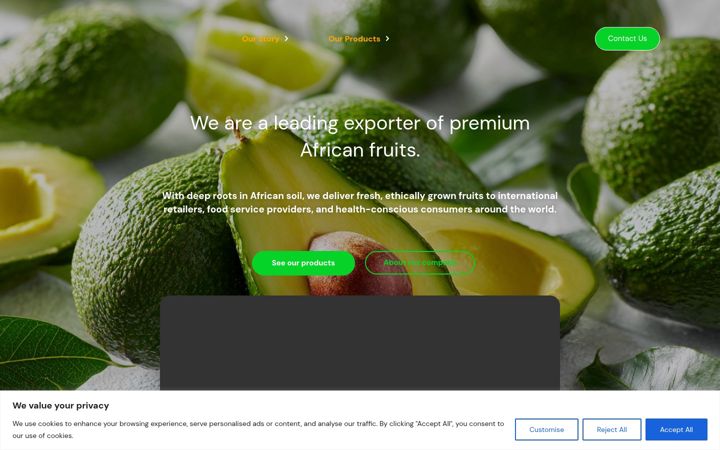 Screenshot of africanofruits.com