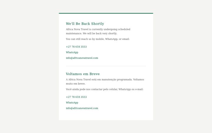 Screenshot of africanovatravel.com
