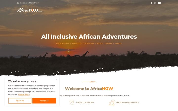 Screenshot of africanow.travel