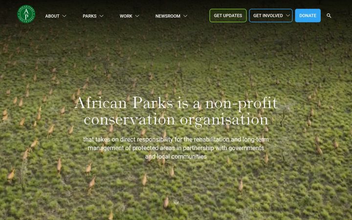 Screenshot of africanparks.org