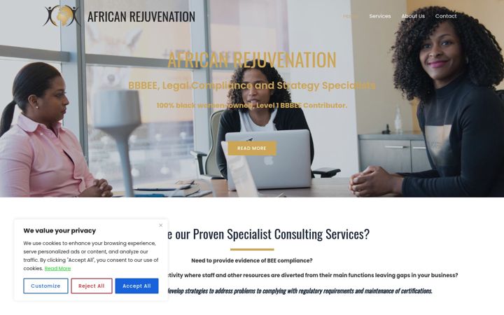 Capture d'écran de africanrejuvenation.co.za