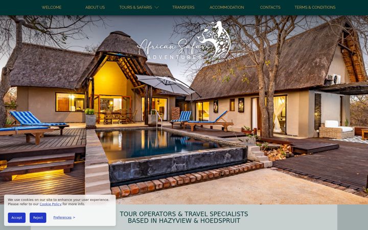 Screenshot of africansafariadventures.co.za