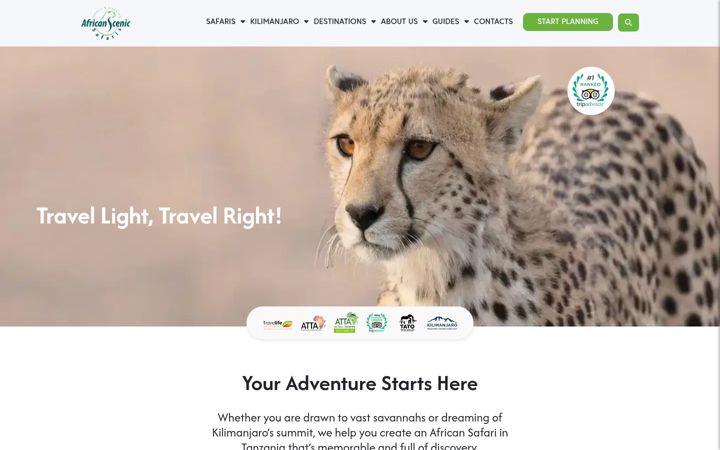 Capture d'écran de africanscenicsafaris.com