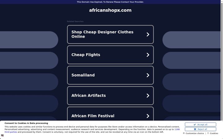 Screenshot of africanshopx.com