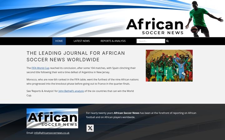 Capture d'écran de africansoccernews.co.uk