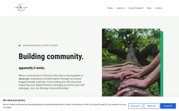 Screenshot of africansunited.earth