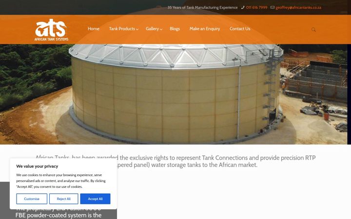 Captura de ecrã de africantanks.co.za