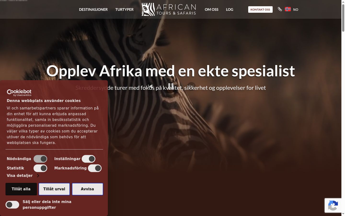Screenshot of the consent banner shown before any interaction