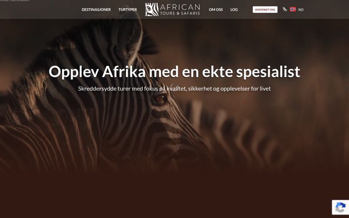 Screenshot of africantoursandsafaris.no
