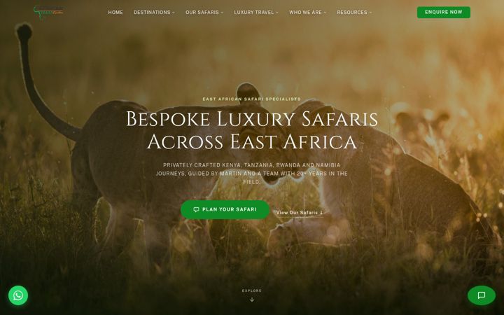 Screenshot of africantrailsexpeditions.com